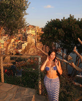 Agua Bendita Blue Crochet Set Top & Skirt